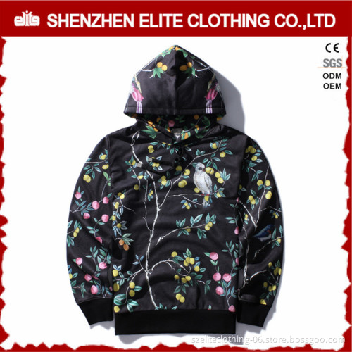 dye sublimation plain black pullover hoodies for men with hood low moq